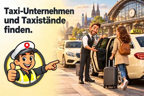 Mein Taxi-Lotse: Taxifahrer begrüßt einen Fahrgast am Taxi